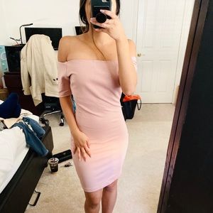 Blush Off The Shoulder Dress